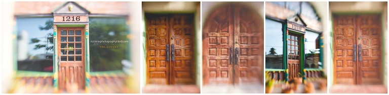 A row of beautiful wooden doors in Sarasota Florida