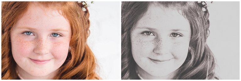 Young girl with beautiful red hair and freckles during Operation Love Lola Beauty Revived Session by Ristaino Photography of Sarasota Florida
