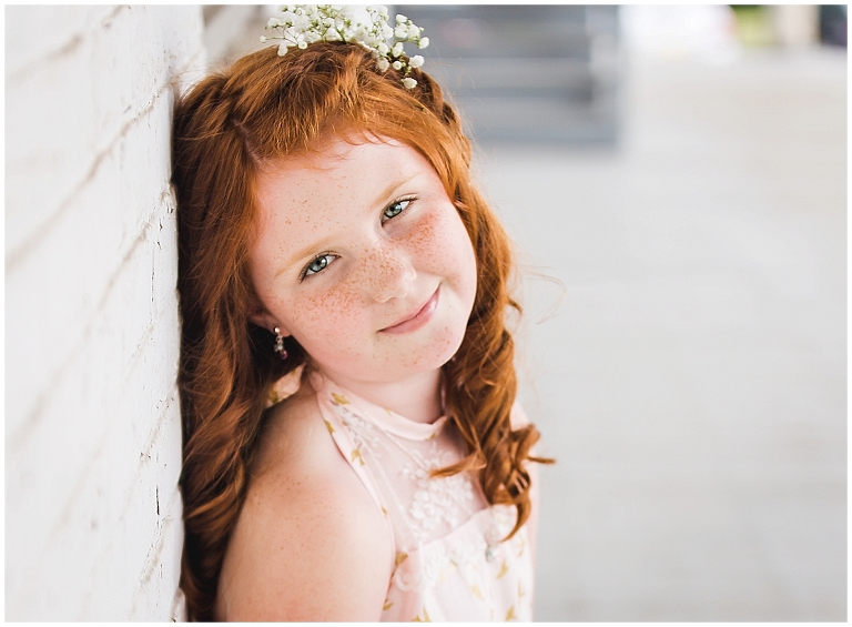 Young girl with red hair and freckles during Operation Love Lola Beauty Revived Session by Ristaino Photography of Sarasota Florida