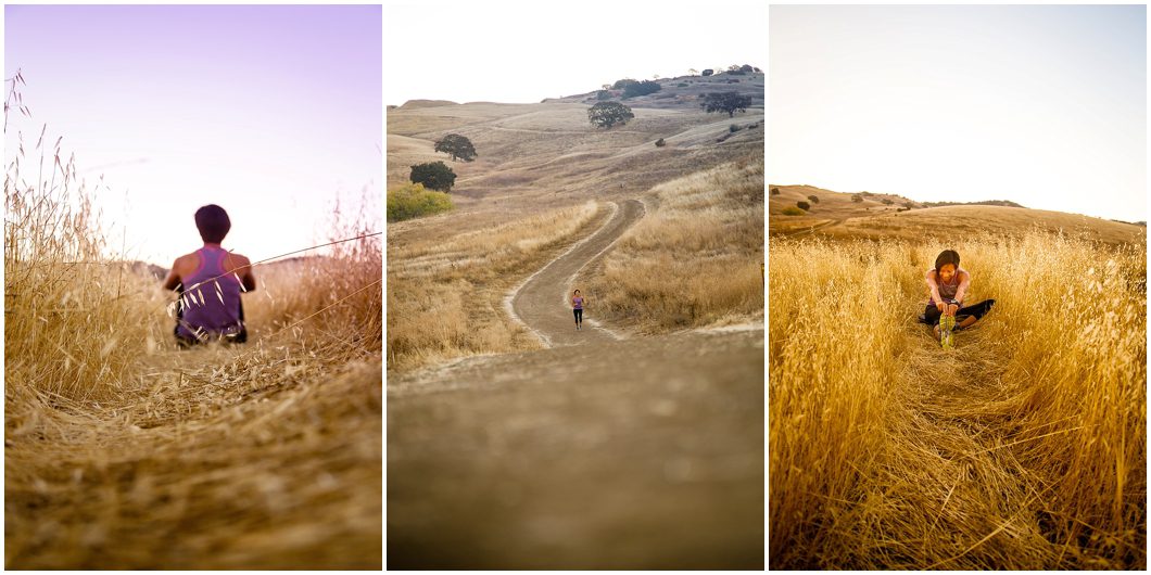 Running at sunrise in the golden hills of California in this photo taken by Ristaino Photography of Sarasota Florida