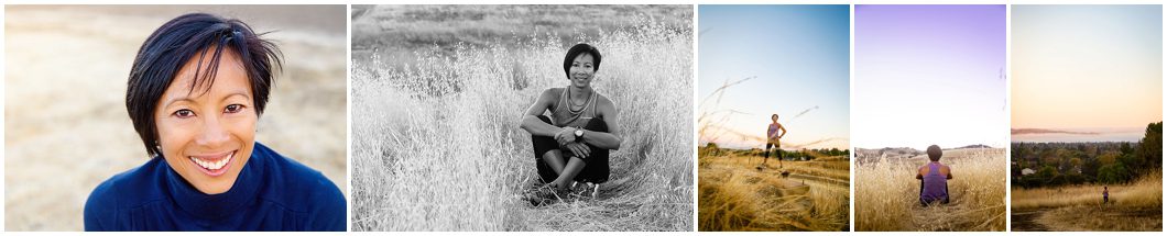 pre-dawn headshot of woman in the golden California hills taken by Ristaino Photography of Sarasota Florida