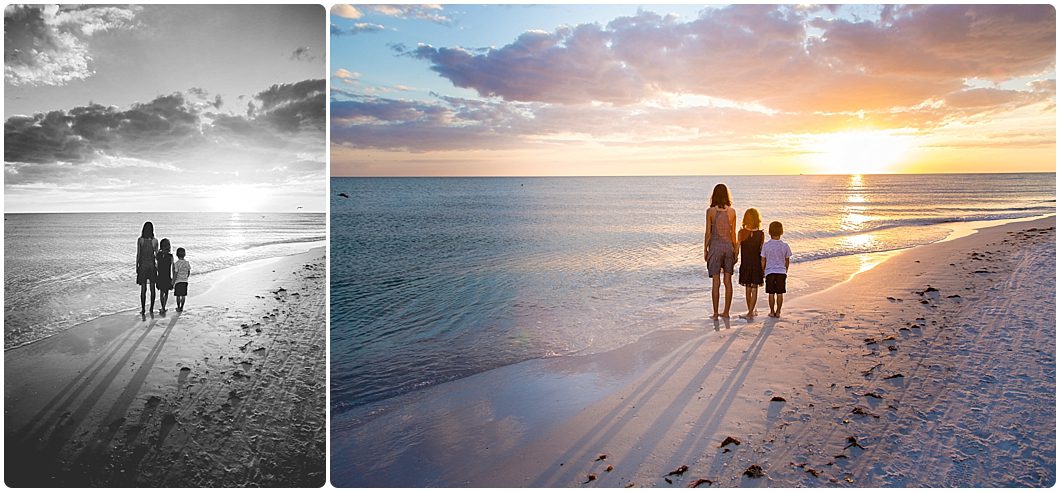 Siesta Key beach portraits at sunset by Sarasota Family photographer Michaela Ristaino Photography www.ristainophotography.com