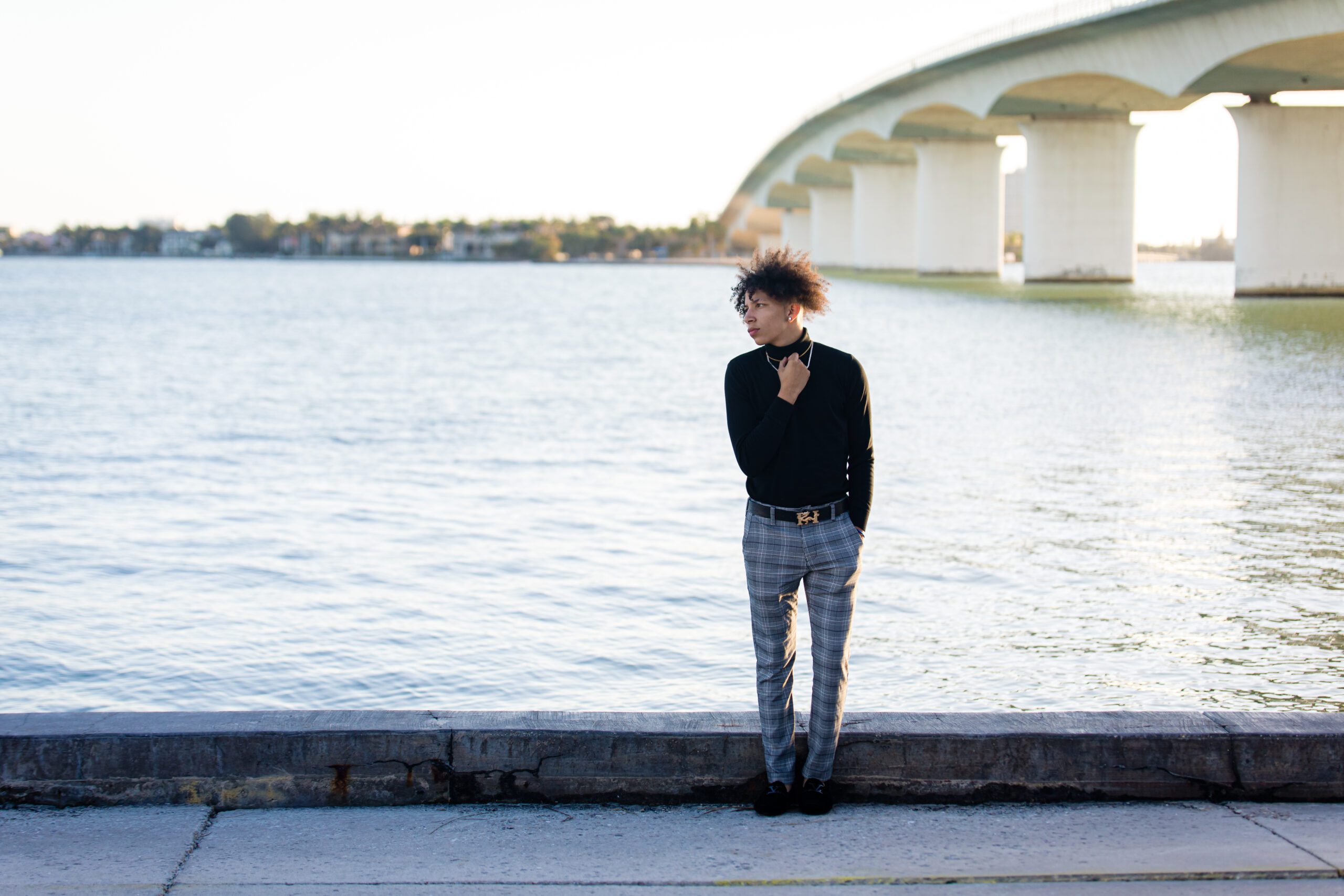 Teen portrait at Bayfront Park near the Ringling Bridge, Sarasota FL