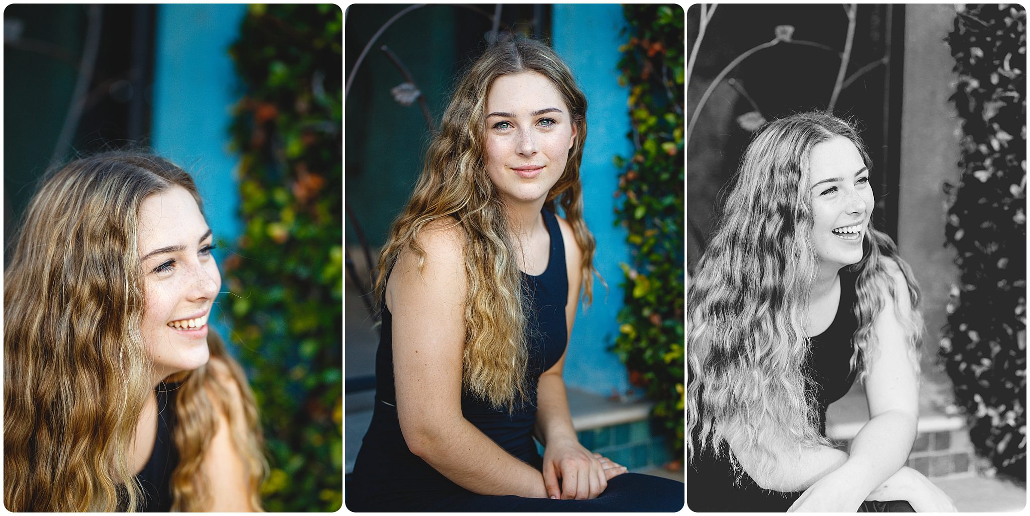 Burns Court Senior Portraits girl in front of blue wall and iron gate-by-Michaela-Ristaino-Photography_0009.jpg