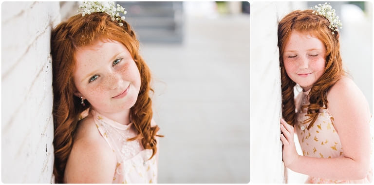 Little girl with red hair and freckles