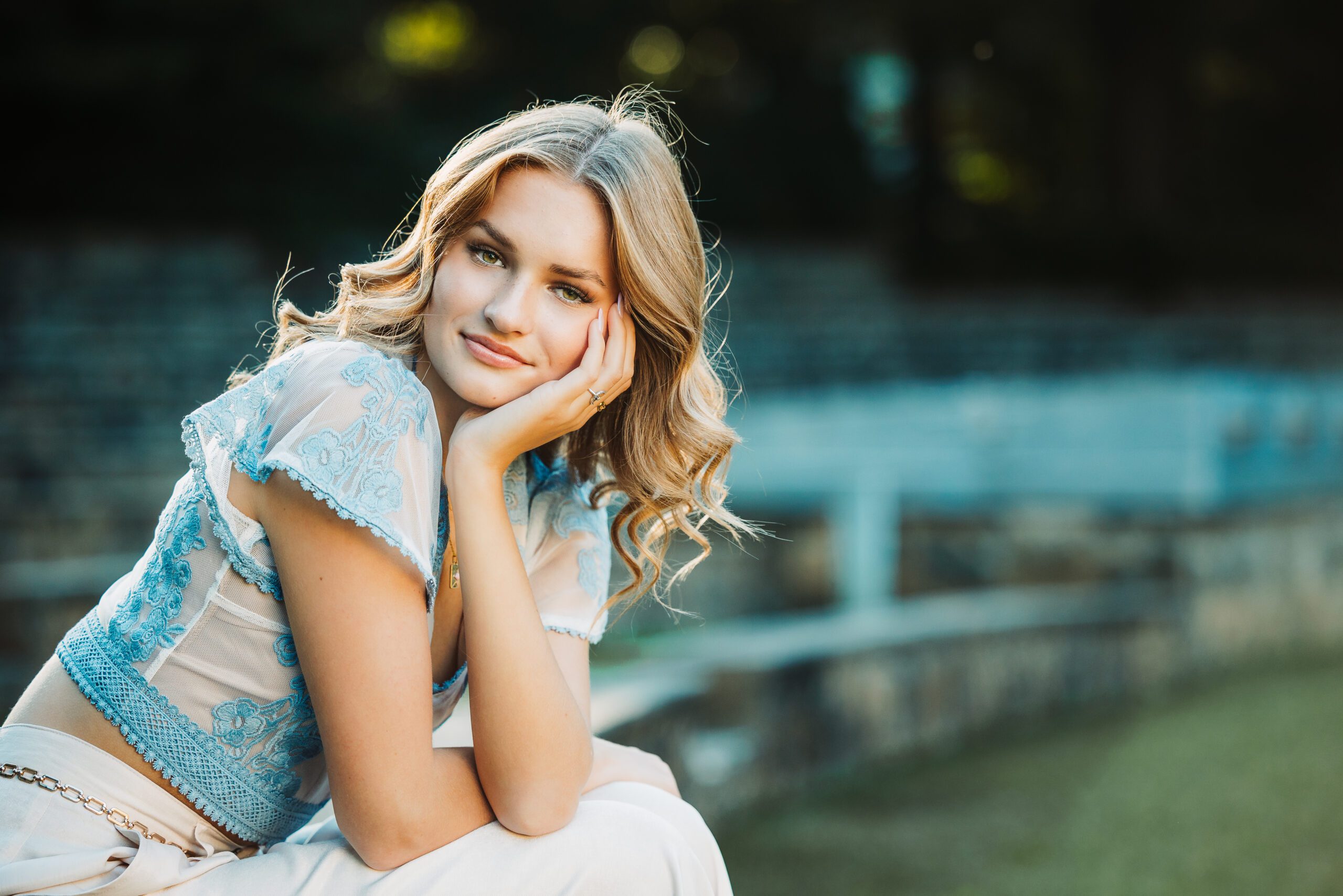Sarasota senior portrait, teen girl at golden hour