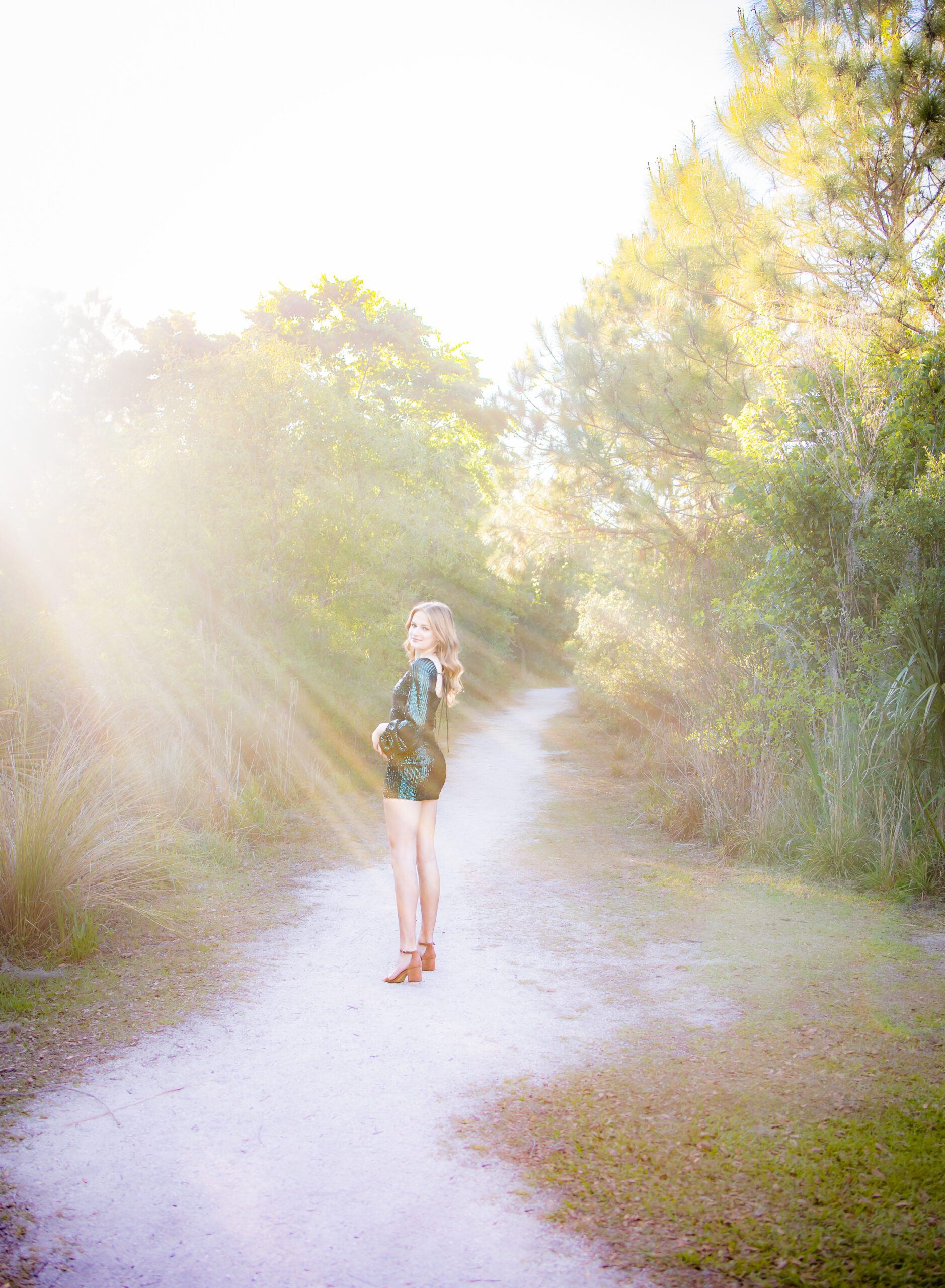 High school senior portrait at Urfer Family Park Sarasota nature trail, Ristaino Photography