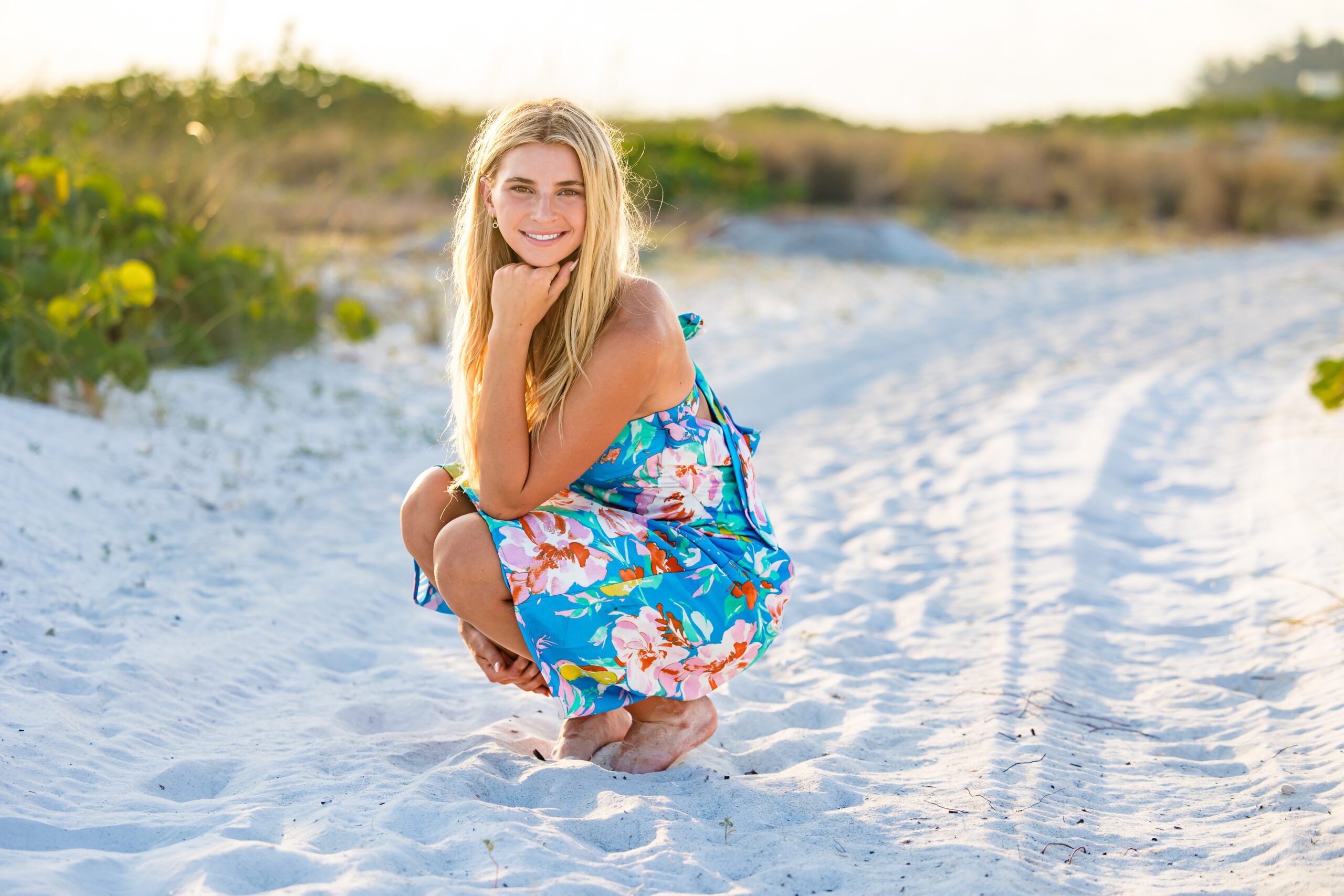 Golden hour portrait session at Lido Beach, Sarasota FL