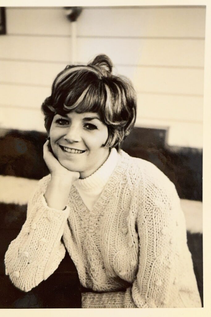 Dori Chaconas, children's book author, in her first author headshot taken in the late 1960s.