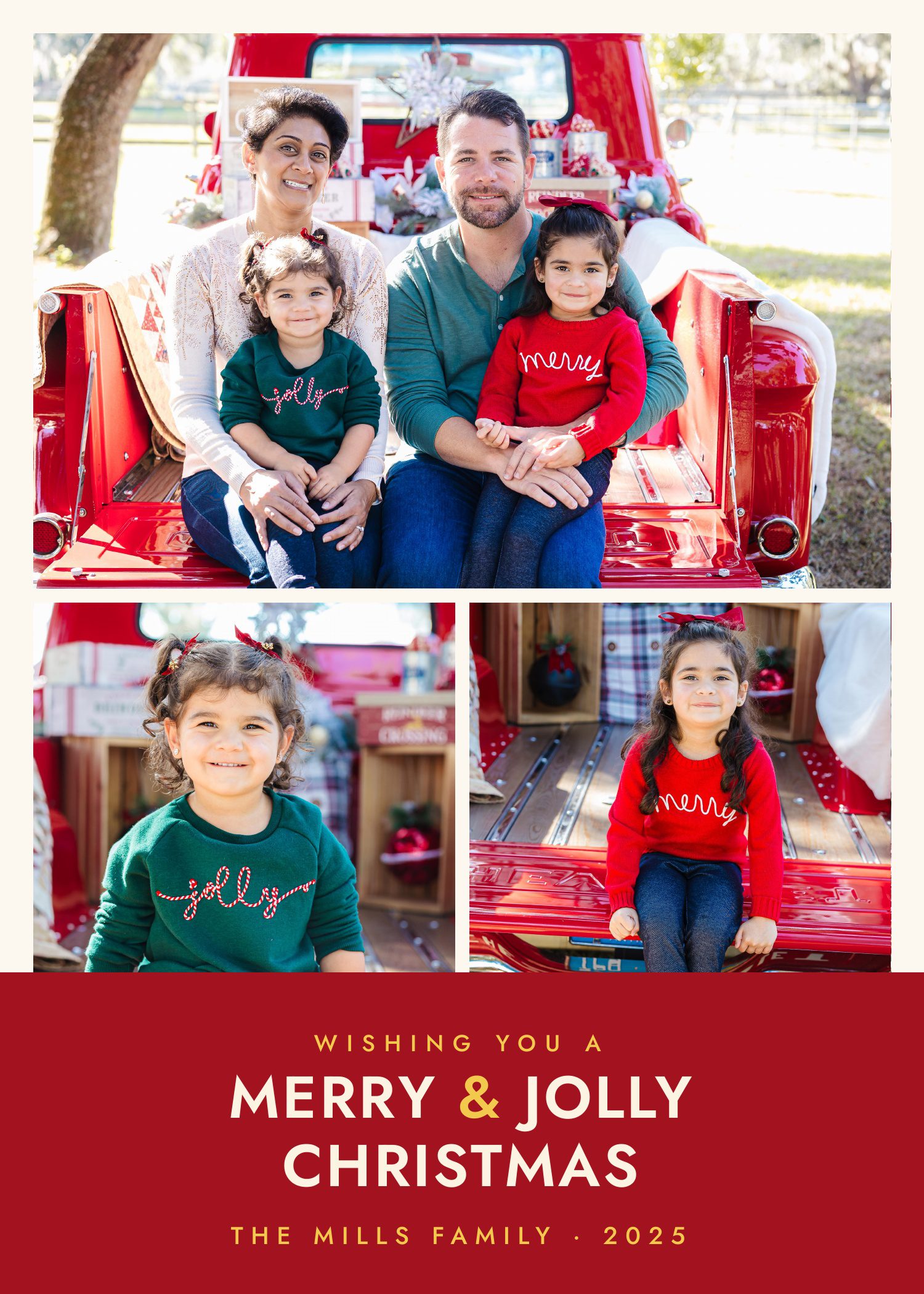 Custom holiday card front example two