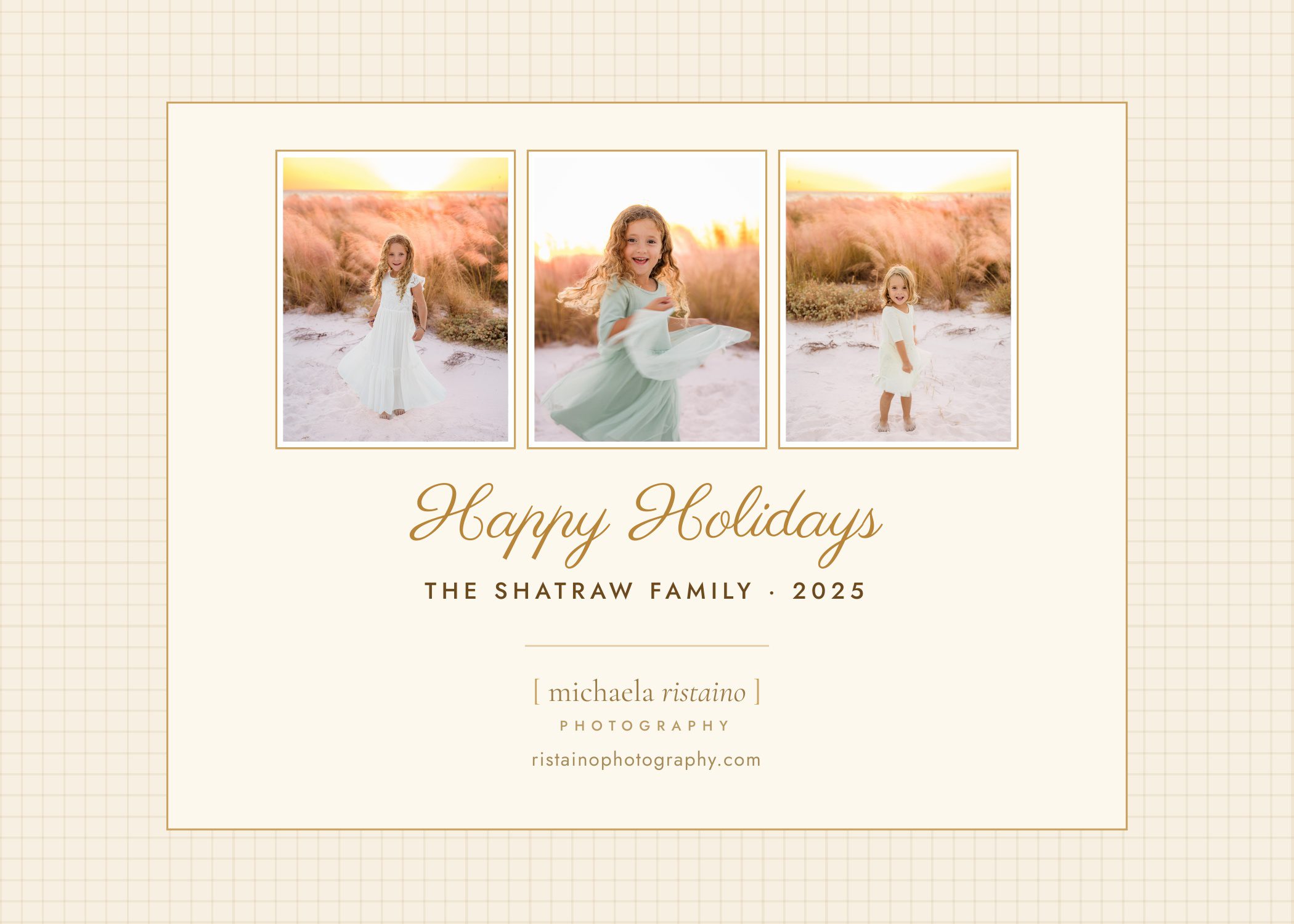 Custom holiday card back example