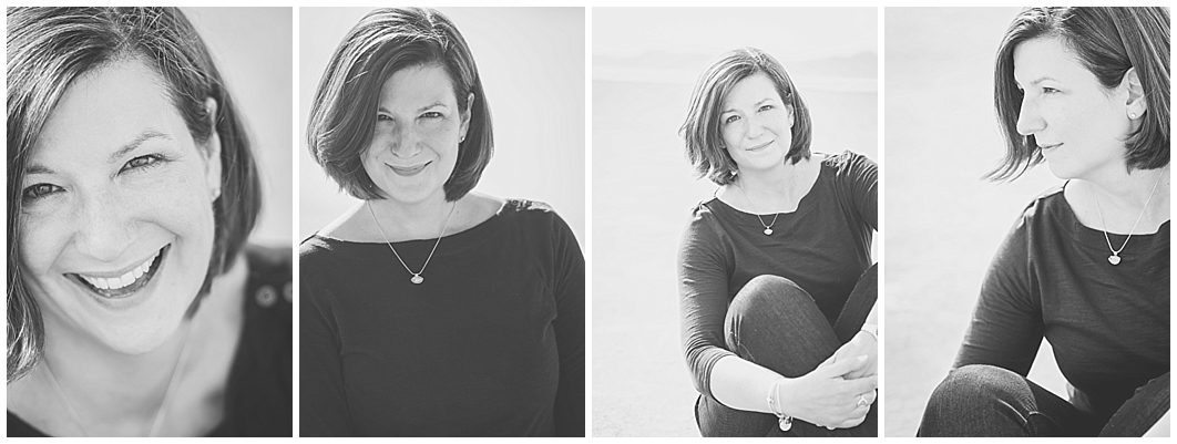 Michaela Ristaino, four black and white portraits